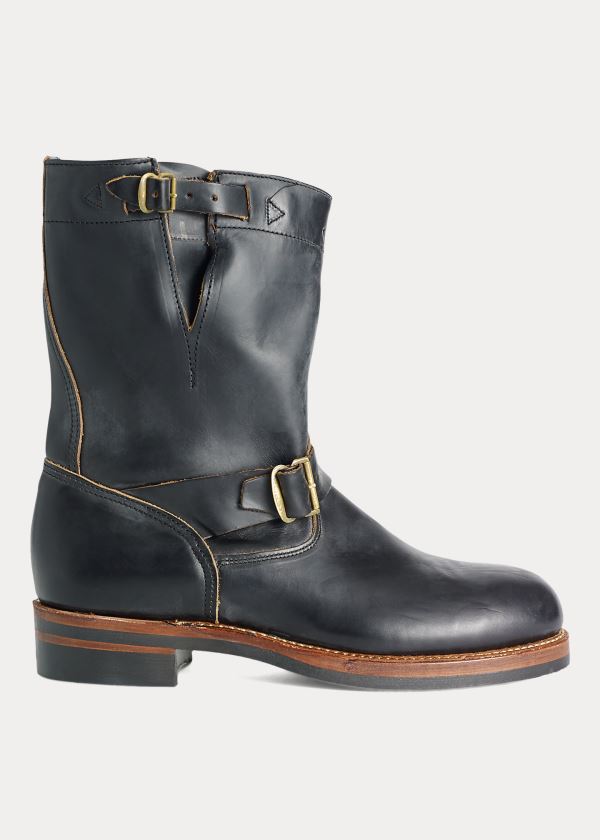 Men's Ralph Lauren Leather Engineer Boots | 564817GZA